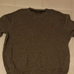 Polo by Ralph Lauren Gray Crewneck Sweater with Red Pony